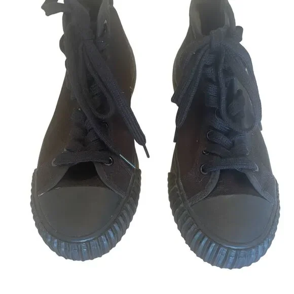 P.F Flyers Black Canvas Sneaker Sandlot Center Hi High Top Shoes Men’s 6 W- 7.5 - Picture 4 of 7